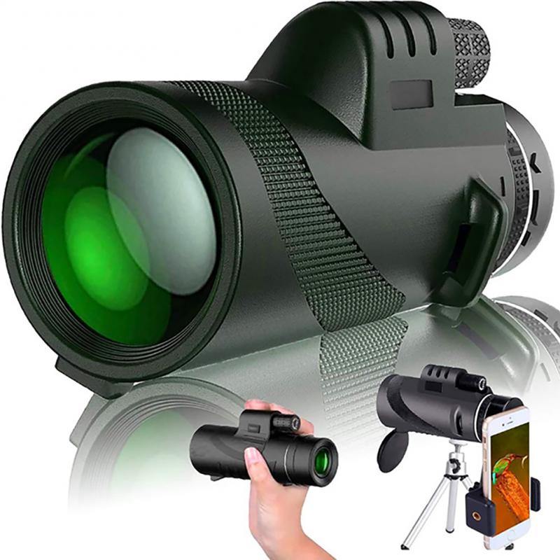 80x100 HD 줌 단안 강력한 망원경, 전화 카메라 삼각대, 쌍안경, 전화 클립, 사냥 관광용 조류 관찰